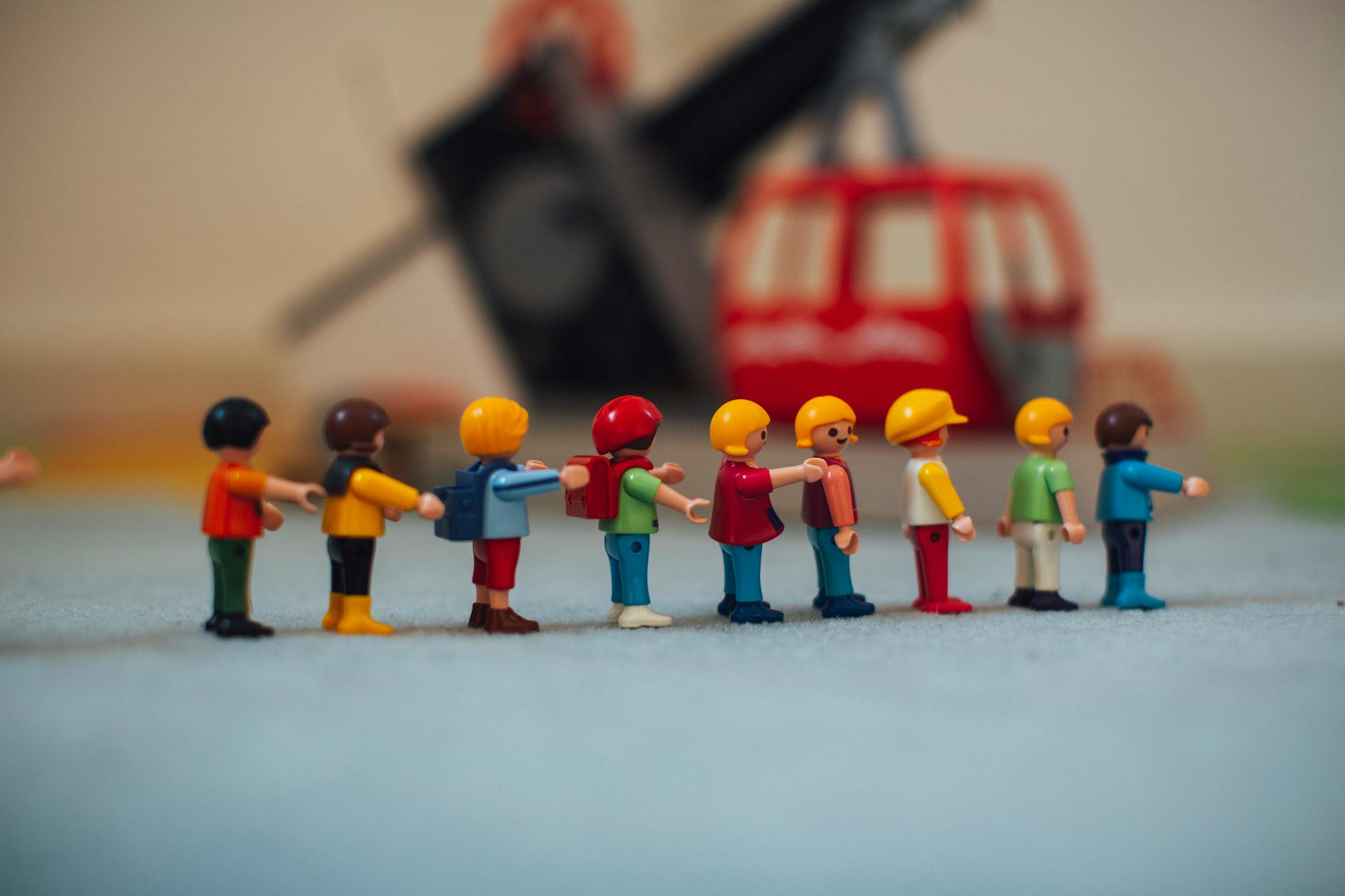 Action Figure,Action Figure,Custom Action Figure, Toy Figure,Create Action F — Miniature plastic figures lined up in front of a toy heli