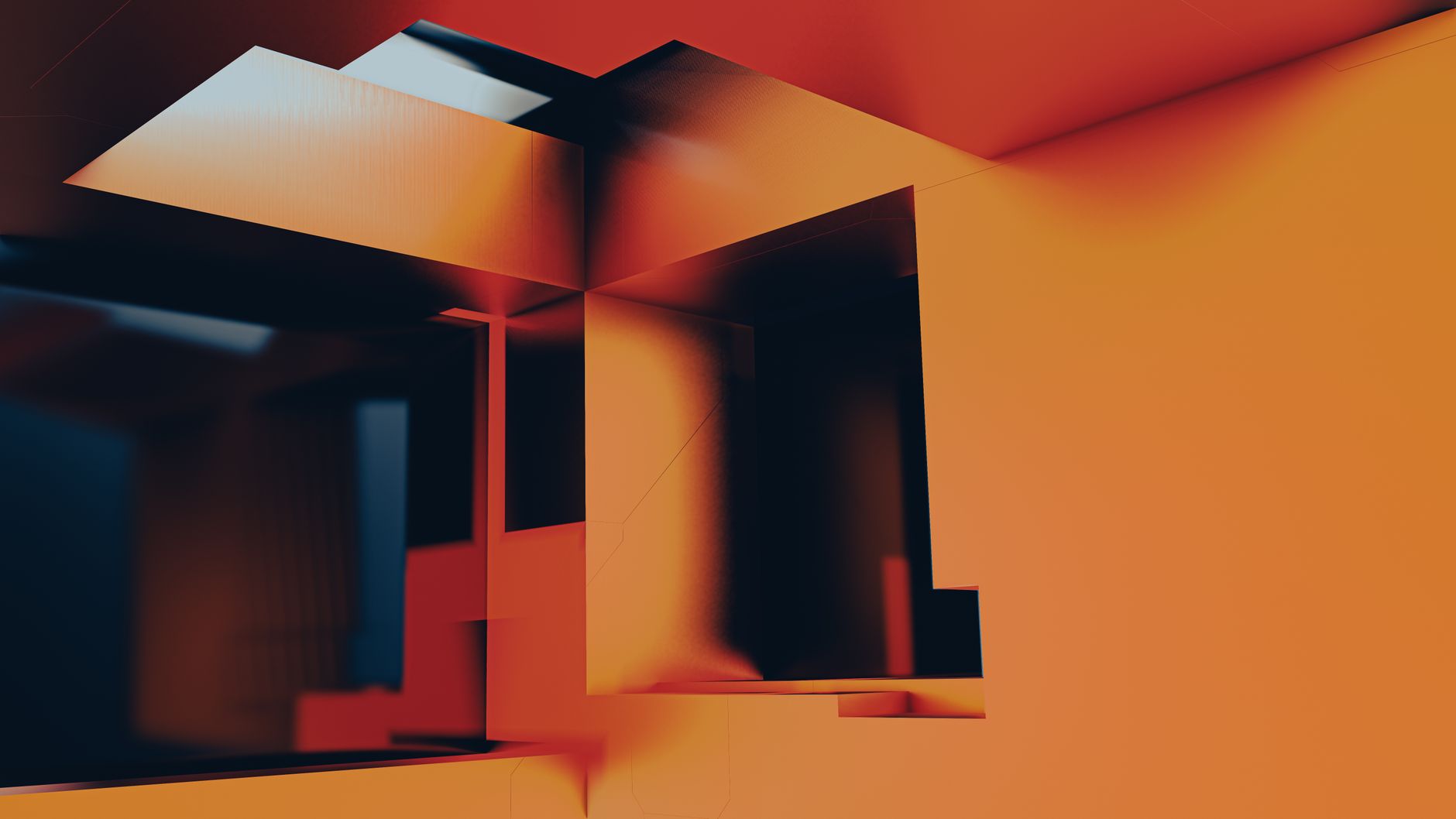 Architecture Visualizer, Building Design, Architectural Rendering, Architectur — Colorful abstract scene featuring geometric orange shapes