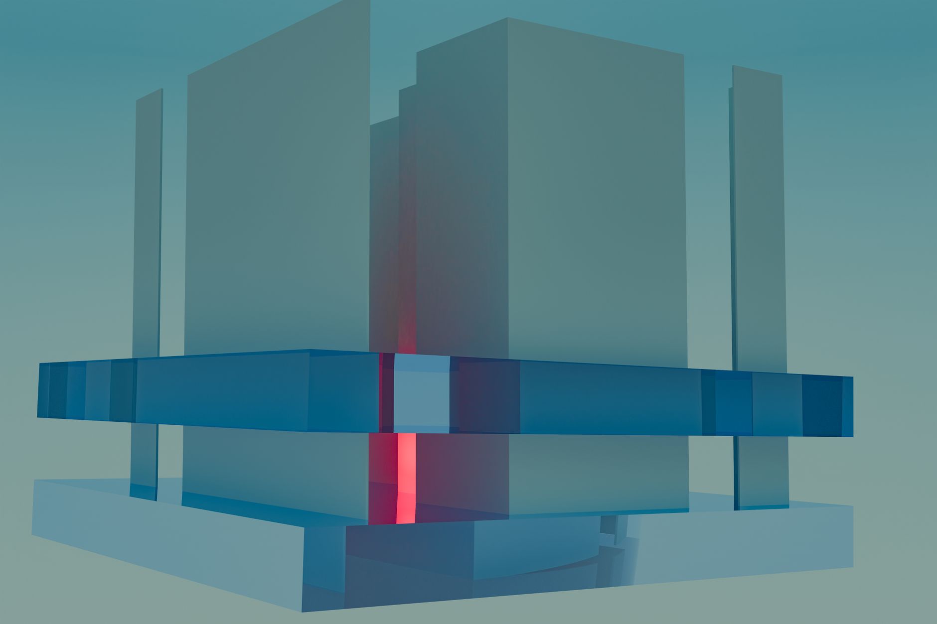 Architecture Visualizer, Building Design, Architectural Rendering, Architectur — A 3D render of an abstract futuristic architectural struc