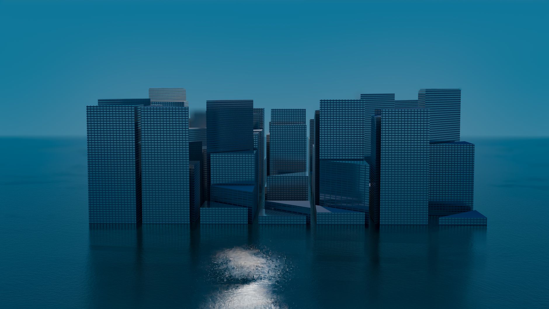 Architecture Visualizer, Building Design, Architectural Rendering, Architectur — 3D rendering of a futuristic cityscape with modern skyscr