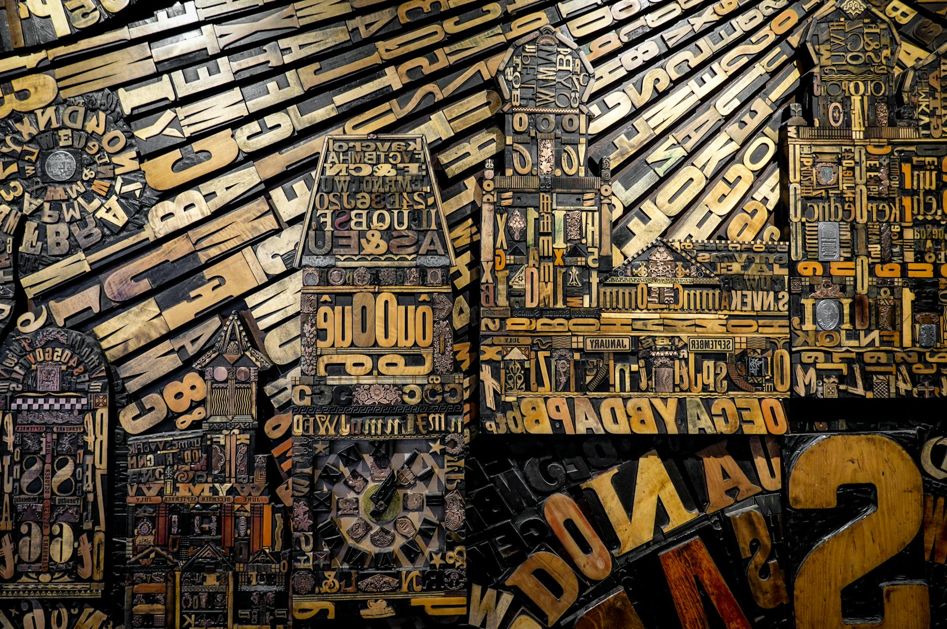 Art, Text To Image, Image, Create Art From Text, Artwork, Text To Art, Pict — A complex display of carved wooden letters and numbers cr