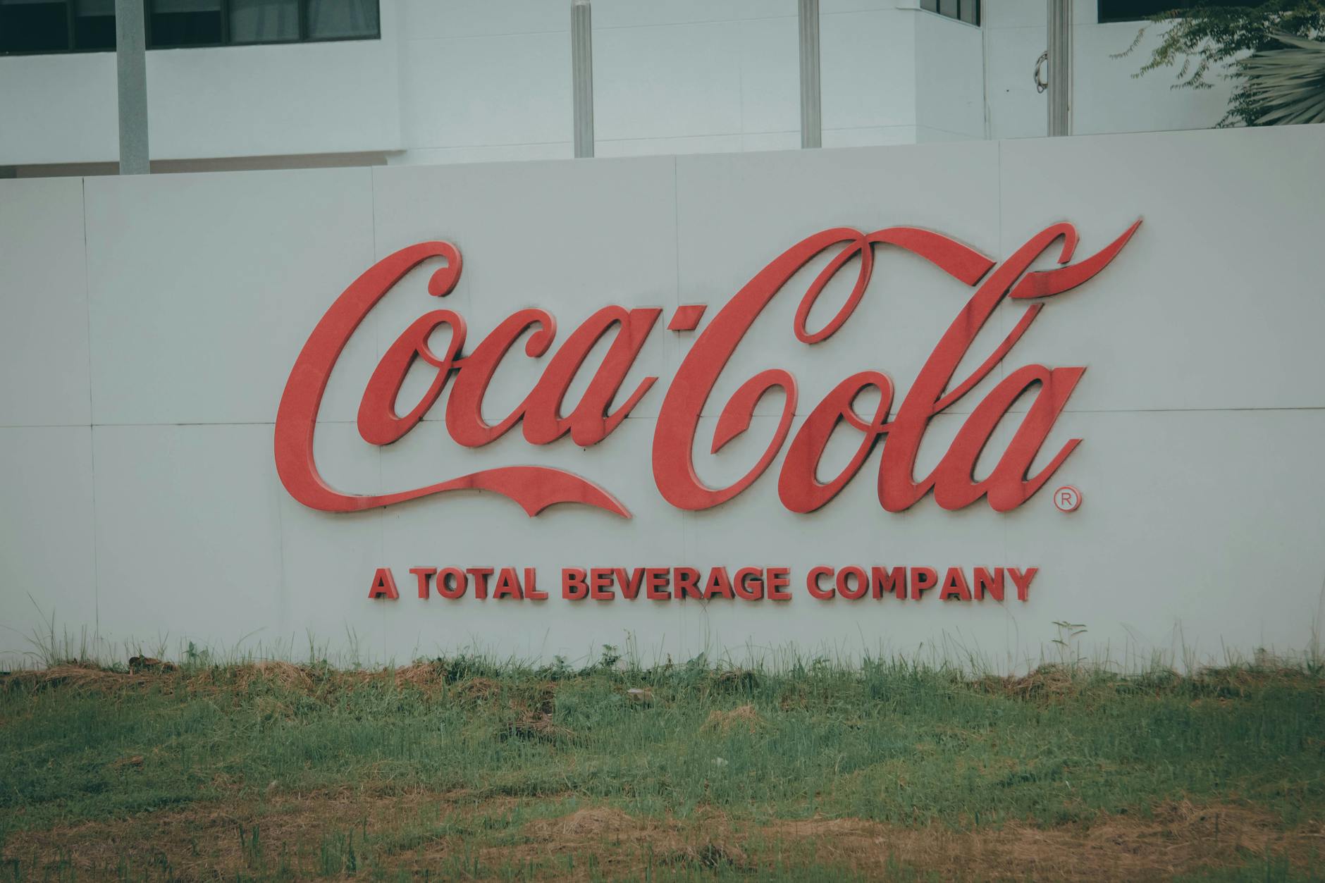 Business Name, Company Name, Brand Name, Startup Name Ideas — Image of Coca-Cola logo on outdoor signage, showing brand identity.