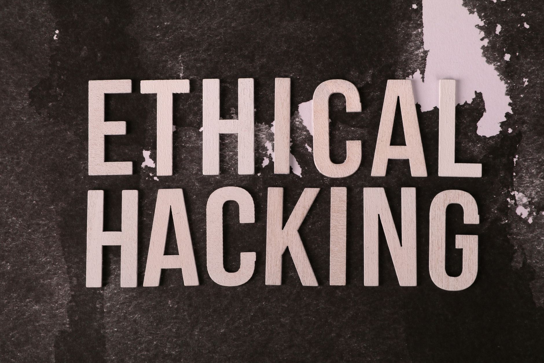 Cyber Security, Threat Analysis, Security Assessment, Compliance Guidance, Cybe — Creative composition with Ethical Hacking text on texture