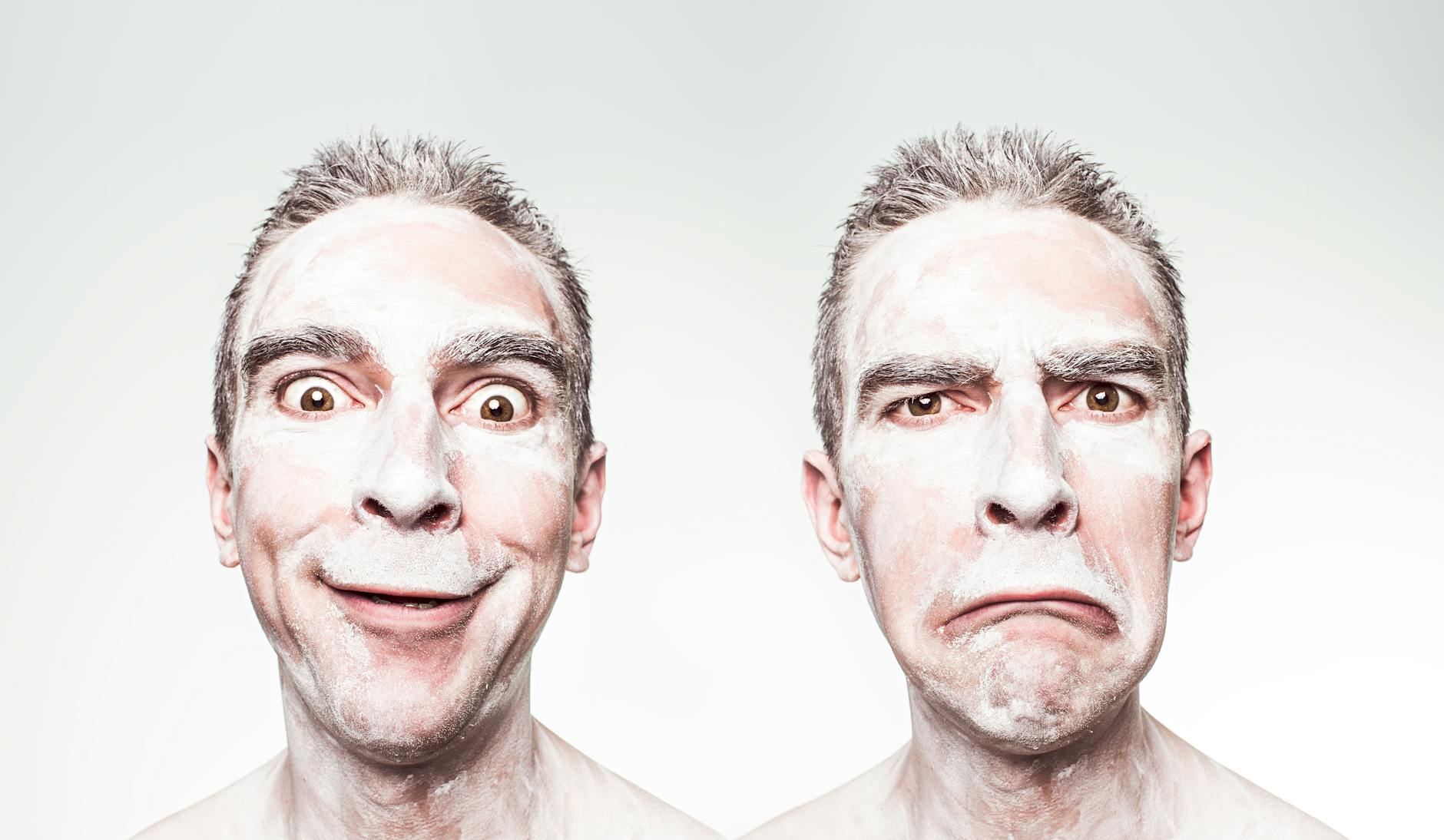 Face Swap,Face Swap,Face Swap Online, Face Swap Free,Face Swap App,Deepfake Fa — A whimsical portrait showing dual expressions of a man wi