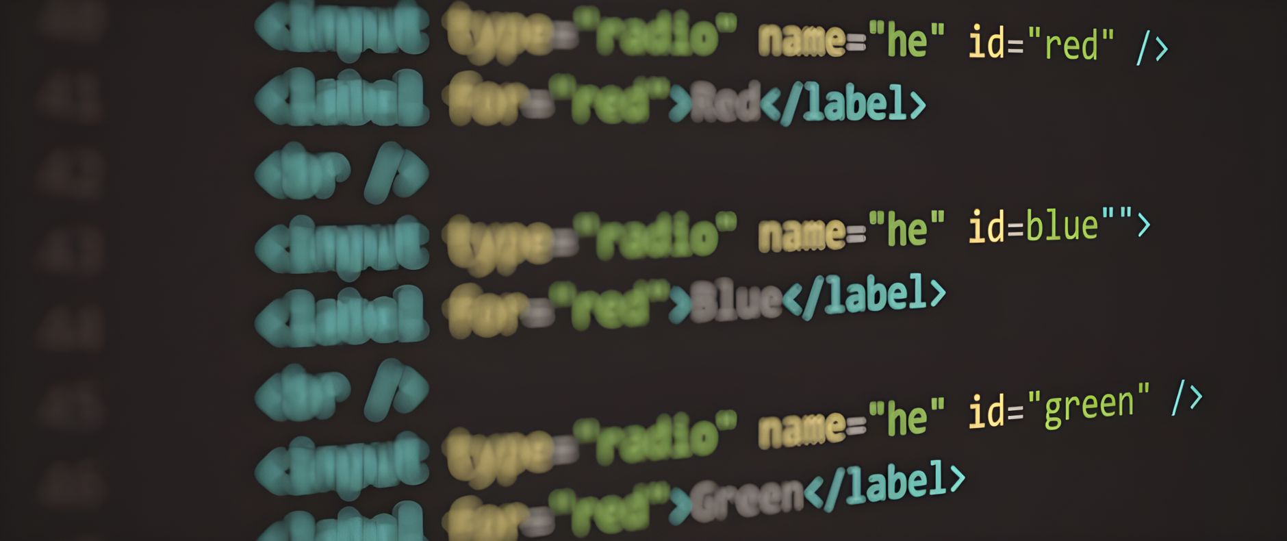 For Coding, Code, Coding Assistant — HTML code displayed on a screen, demonstrating web structure and syntax.