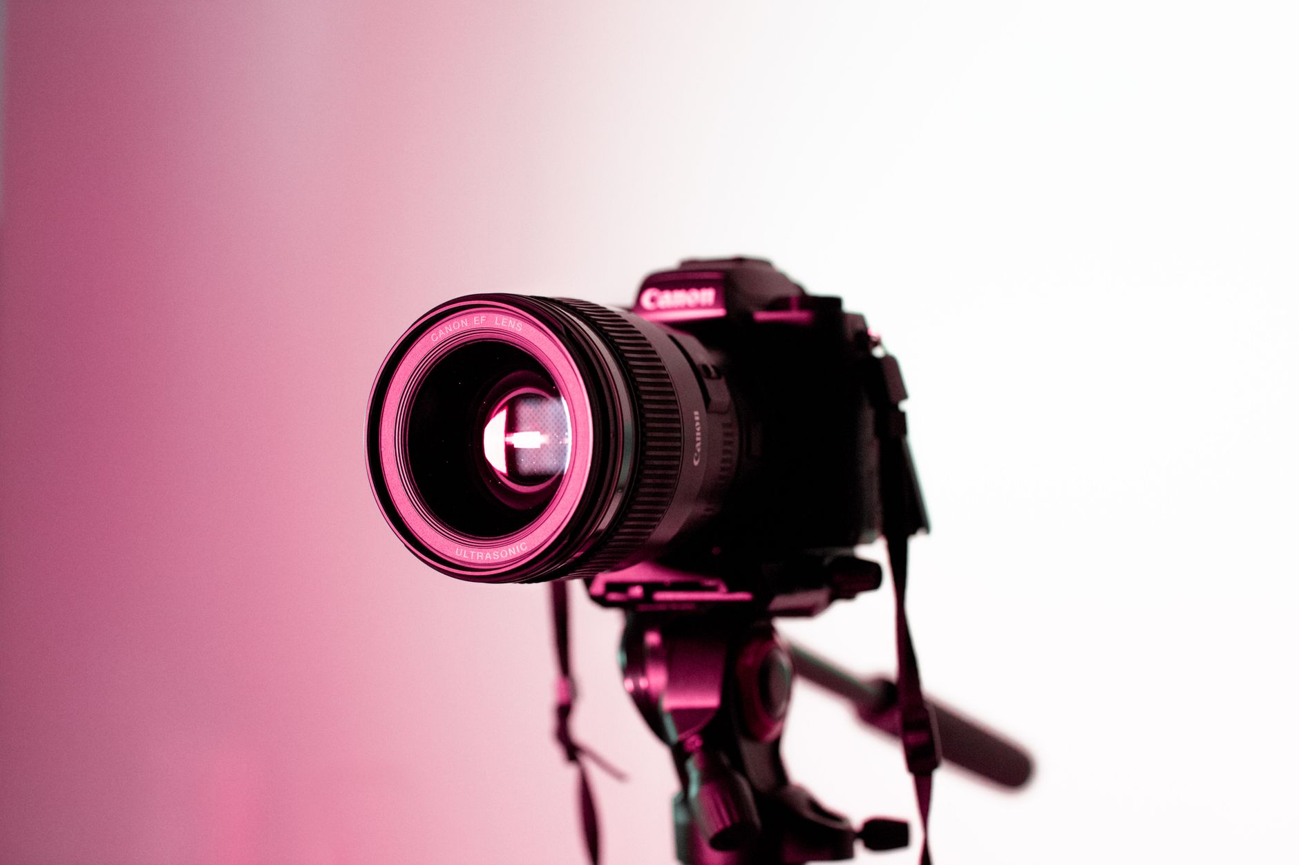 Image Upscaler, Upscale Image, Enhance Image Quality, Image Enhancer, Increase — Canon DSLR camera with lens on tripod in studio lighting,