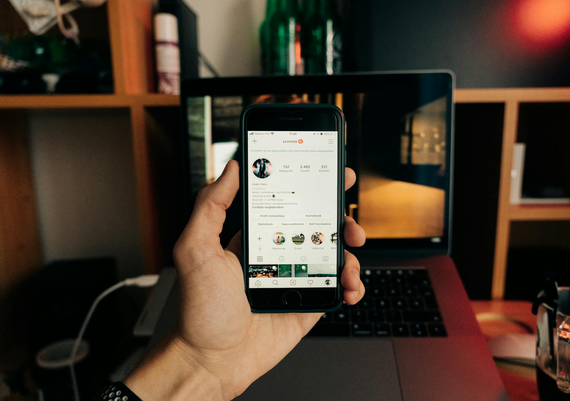 Instagram Caption, Instagram Caption, Ig Caption, Instagram Post Caption — Close-up of a hand holding a smartphone with Instagram open, s