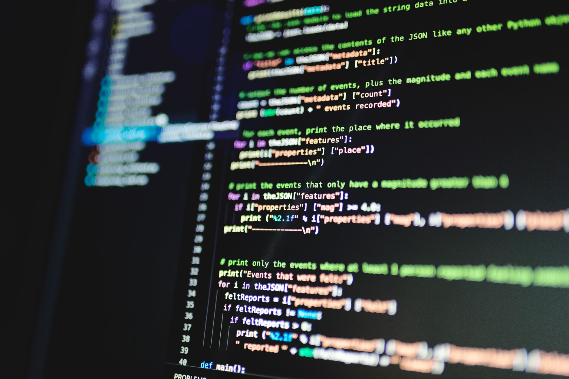 Pair Programmer, Coding Assistant, For Developers, Ship Code Faster With, Progr — Close-up of colorful programming code displayed on a comp