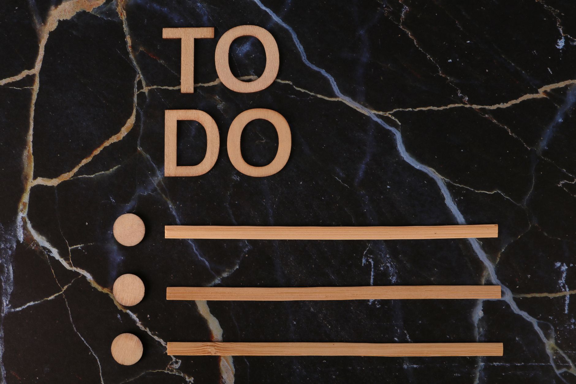 Productivity Tools, Task Management, Workflow Automation, Get More Done With, P — Wooden To Do list design on dark marble background, perfe