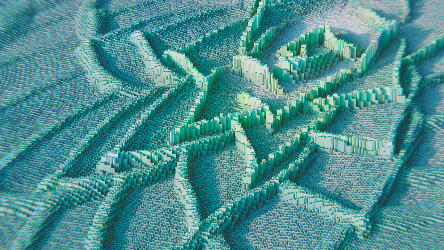 Seed Minecraft — Dynamic abstract 3D render featuring intricate geometric structures in cool tones.